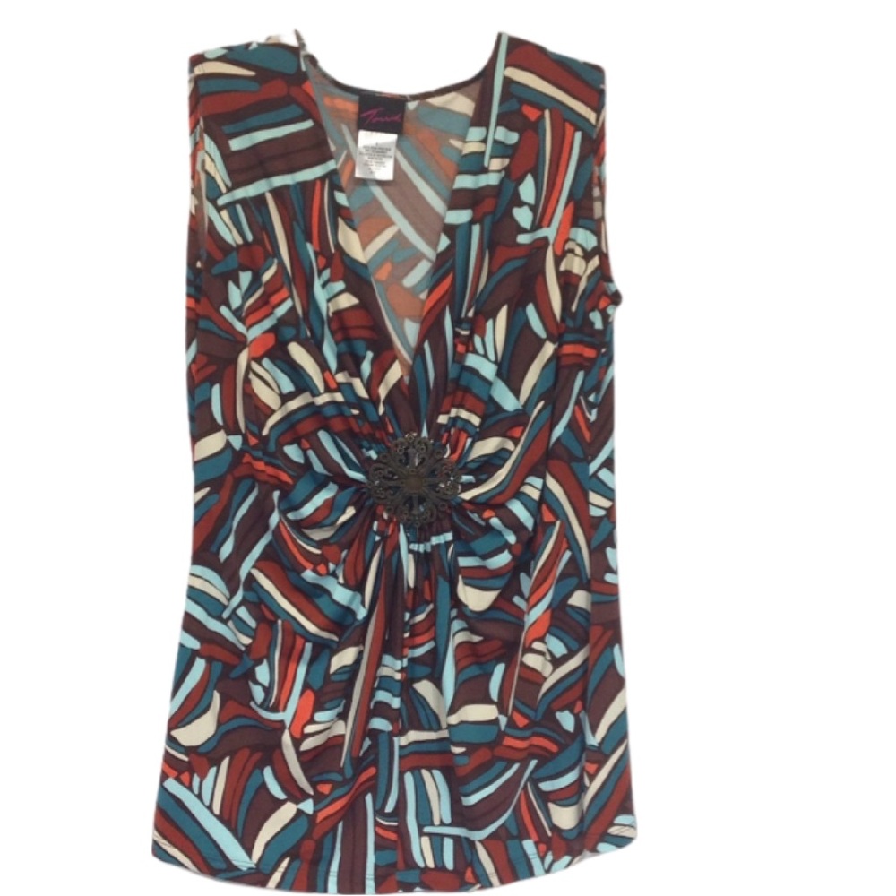 Torrid Womens Sleeveless Jersey Knit Top Blouse Size 1 Multicolor